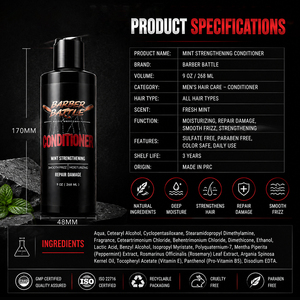 บาร์เบอร์แบทเทิล คอนดิชันเนอร์สำหรับผู้<span class=keywords><strong>ชาย</strong></span> สูตรใหม่ น้ำหนักเบา บำรุงผมให้นุ่ม ช่วยป้องกันผมแห้งเสีย ด้วยสารสกัดจากมิ้นท์และโรสแมรี่ สำหรับผู้ชาย มากกว่า 20 ปีแห่งประสบการณ์ - Product Image 3