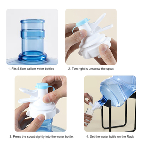 Soporte Metálico Blanco de Una Sola Columna para 4 Botellas de Agua de 5 Galones, Estante de Almacenamiento de Botellas de Agua de 4 Niveles - Product Image 3