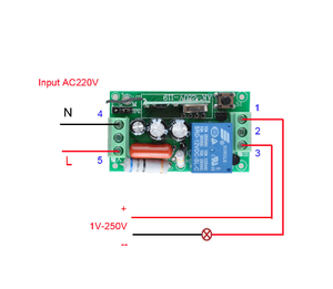 Receiver & 2Transmitter 220V 1CH RF từ xa không dây chuyển đổi ánh sáng đèn LED SMD On Off chuyển đổi không dây 10A chuyển đổi latched - Product Image 5