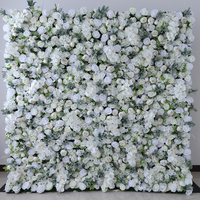 Weiße Rosen-Blumenwand Realistische Dekoration Künstliche Pflanzenwand Künstlicher Hintergrund 2,4m X 2,4m