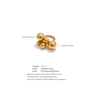 JINYOU 5358 Nouvelle Arrivée <span class=keywords><strong>Bague</strong></span> à <span class=keywords><strong>Doigt</strong></span> en Métal Boule Plaqué Or 18K Acier Inoxydable Épaisse <span class=keywords><strong>pour</strong></span> Femmes Bijoux Tendance - Product Image 6