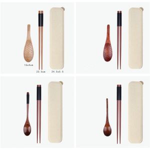 Juego de Cubiertos de Madera Ecológicos Personalizados para Niños, Cuchara y Palillos de Madera para Exteriores, Juego de Cubiertos con Caja de Transporte - Product Image 3