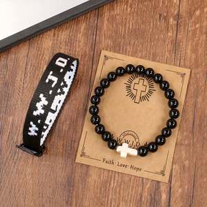 Pulsera de punto jacquard con letras WWJD para mujeres y hombres, joyería cristiana ¿Qué haría Jesús? - Product Image 6