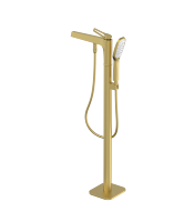 Robinet de douche moderne à poignée unique en laiton, finition chrome brossé, jet de pluie doux, massage, sur pied en céramique, pour appartement