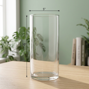 Vase cylindrique en verre transparent de 10 pouces, grand bougeoir hurricane, vase à fleurs, centre de table de mariage, décoration intérieure - Product Image 4