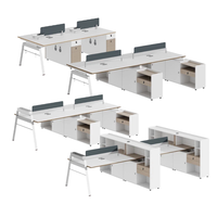 Postes de travail de bureau ergonomiques et modernes, modulaires, bureaux pour 4 à 6 personnes, postes de travail ouverts pour employés, mobilier de bureau