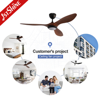 Ventilador de Techo 1stshine con Aspas de ABS con Aspecto de Madera, Compatible con Alexa y Google, Ultra Silencioso, con Luz LED Regulable, de Alta Eficiencia y Resistente