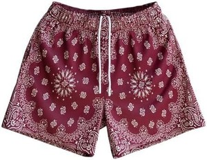 Men's Gray Printed <b>Shorts</b> With Virgin Mary And Cross Design Elastic Waist Casual Breathable Sport <b>Shorts</b> - Product Image 3