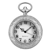 Montre de poche à quartz en alliage de 47 mm, style antique, motif cartes de poker Royal Flush, avec chaîne collier, cadeau pour enfants, hommes et femmes