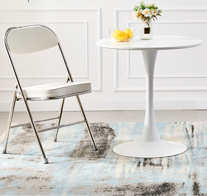 Friendly Environment Simple Design Cheap Price Garden <strong>Table</strong> Round White MDF Kitchen Room Furniture <strong>Tulip</strong> Dining <strong>Table</strong> - Product Image 4