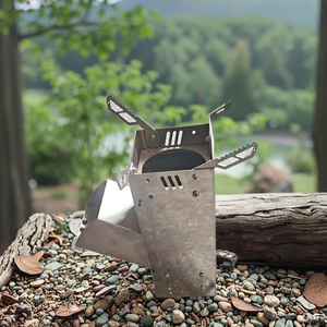 Fornello Rocket Portatile Pieghevole in Acciaio Inox per Campeggio, Escursionismo e Barbecue a <span class=keywords><strong>Legna</strong></span> - Product Image 4