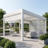 Pergola en aluminium robuste résistante au vent avec toit à lames orientables imperméable pour jardin, pavillon, terrasse