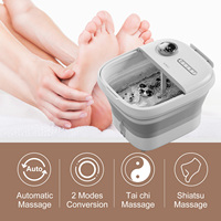 Masseur de pieds électronique intelligent portable avec fonctions de chauffage, de shiatsu, de bulles et de lumière rouge, température réglable, baignoire de pédicure