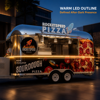 Camion de restauration mobile Wetruth personnalisé avec cuisine complète entièrement équipée pour la restauration de pizzas, café, hamburgers et glaces