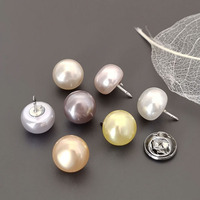 Ukuran kecil 10mm mutiara tanpa jahitan kancing pakaian baju topi bros kecil Pin kancing dapat dilepas Pin tersembunyi
