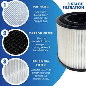 Filtro de Repuesto Compatible con el Purificador de Aire Bissell <span class=keywords><strong>MYair</strong></span> Pro 3139A, Pieza 3069, Filtro HEPA H13 con Carbón Activado - Product Image 5