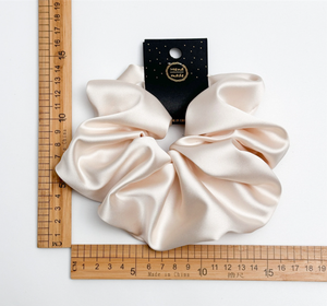 Fascia per <span class=keywords><strong>Capelli</strong></span> Elastica Grande in Stile Francese con Logo Personalizzato, Scrunchies in Raso per Donne e Ragazze - Product Image 5
