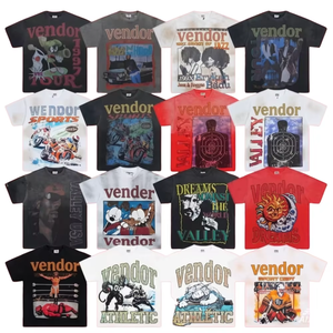 T-shirt Grafica Vintage in Cotone Pesante Lavato Vale 250g Streetwear a Maniche Corte da Uomo con Stampa Strass - Product Image 3