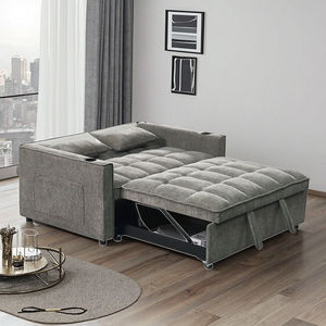 Canapé-<span class=keywords><strong>lit</strong></span> pliable multifonctionnel en tissu pour salon avec dossier réglable, chaise longue, table d'appoint, ports USB de type C - Product Image 3