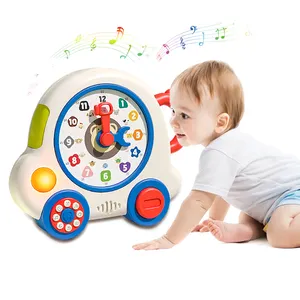 Orologio multifunzionale giocattoli di apprendimento a forma di animale colore numero tempo cognizione musica e luce bambini Montessori giocattoli educativi