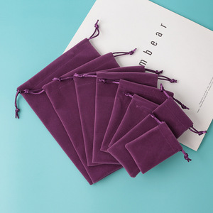 Velvet <b>Drawstring</b> <b>Pouch</b> Rectangular Jewelry Gift Bag For Storage Packaging 1-3cm Error Fabric Material - Product Image 2