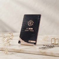 Carte Métallique Personnalisée Or Rose et Noir Gravure Laser Sérigraphie pour Programme de Fidélisation VIP de Luxe
