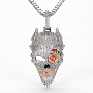 KIVORA Lujoso Colgante Faraón de Plata 925 con Diamantes Moissanita VVS, Chapado en Plata, Estilo Hip Hop, Joyería para Fiestas - Product Image 3