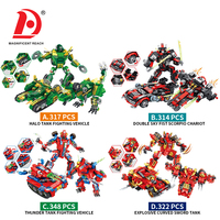 Juguete Robot de Bloques de Construcción Transformable en 3 Formas, Coche de Carreras, Nave Espacial, Mecha, Juego de Ladrillos Educativos, Bloques de Construcción DIY