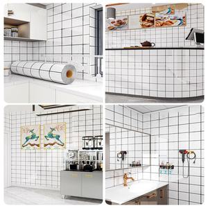 Autocollants muraux en PVC à motif carreaux de céramique personnalisés, autocollants muraux imperméables pour cuisine, panneau aluminium-plastique, fond de papier peint DIY - Product Image 5