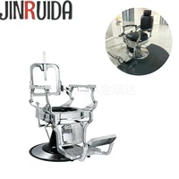 Fauteuil de Barbier Rétro de Luxe JINRUIDA, Chaise de Coiffure et de Rasage Pivotante, Réglable en Hauteur, Inclinable et Plate, Accessoires pour Chaise de Barbier