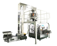 Machine d'emballage de sacs entièrement automatique certifiée CE, adaptée à divers produits granulaires tels que les aliments pour animaux de compagnie et les chips de banane.