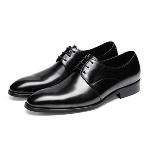 Handmade Men's Dress Shoes Oxfords Formal Leather Lightweight Anti-Slip <b>Pointed</b> Toe Office Career 48-Hour Delivery Breathable - Product Image 3