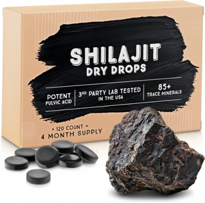Shilajit en gouttes sèches de l'Himalaya, testé en laboratoire aux États-Unis, 85 oligo-éléments, acide fulvique, supplément énergétique et vitalité, marque privée, OEM - Product Image 1