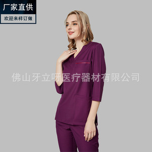 Vente en gros d'uniformes de salon de beauté pour femmes, nouveaux produits printemps/été, uniformes de médecin/infirmière/hôpital, coupe ajustée - Product Image 4