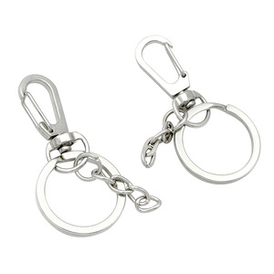 Llavero de metal con forma de perro, cadena de 4 eslabones, juego de 3 piezas, anillo giratorio para llaves, acero inoxidable, mosquetón promocional duradero - Product Image 3
