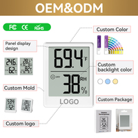 Higrometer Layar Besar Digital Termometer Dalam Ruangan Monitor Kelembapan Ruangan Rumah Kaca Kantor Pabrik Harga Grosir OEM
