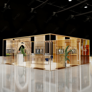 Quiosque de Joias Moderno Personalizado com Vitrine de Vidro com Fechadura e Gavetas para Loja de Joias Finas - Product Image 2