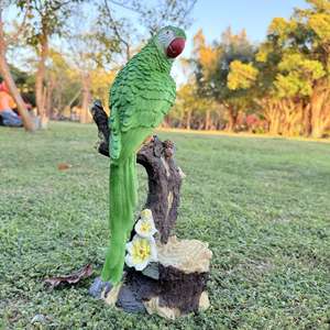 Simulation Artistic Parrot Sculpture Ornament Epoxy Resin Folk Art Outdoor Garden Decoration <b>Supplies</b> Office Animal <b>Bird</b> - Product Image 3