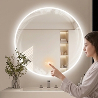 Miroir de salle de bain intelligent à cadre acrylique, miroir LED moderne à luminosité variable en continu avec fonction mémoire pour projets de villas et hôtels de luxe