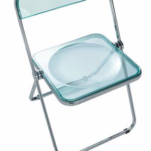 <span class=keywords><strong>Chaise</strong></span> pliante en plastique transparent de haute qualité, antidérapante, à cadre métallique, pour se maquiller, se détendre et prendre des photos - Product Image 2