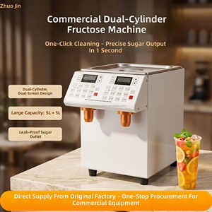 Nueva Máquina Dispensadora de Fructosa de Acero Inoxidable, Dispensador Automático de Azúcar y Jarabe Eléctrico con Capacidad de 5L + 5L para Tiendas de Té con Leche y Burbujas - Product Image 1