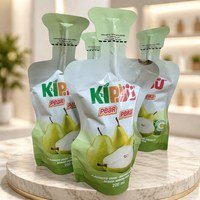 Sachets en plastique personnalisés pour boissons liquides avec paille, pour machine de remplissage de jus en aluminium, pochettes verticales à bec verseur