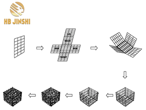 Cage en gabion de 50x50x50 cm pour l'aménagement paysager de jardin - Product Image 2