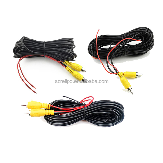 Portable 6/10/15/20 Meter RCA AV Color Video Male Male Adapter Cable Rear View Camera Extension Cord for Car Reversing Aid