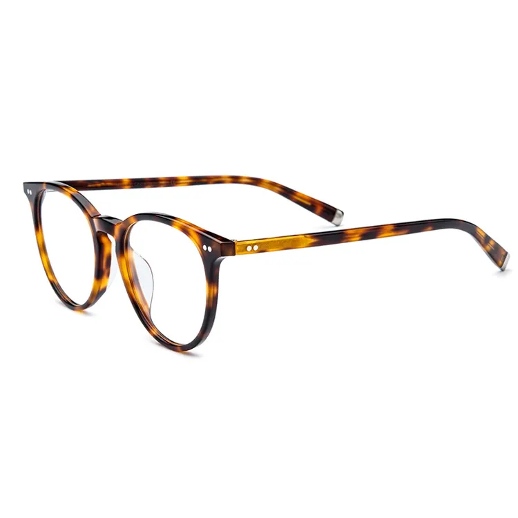أزياء نظارات خلات الأسيتات العلامة التجارية مصمم الزجاج دائرية بنقش ظهر السلحفاة نظارات