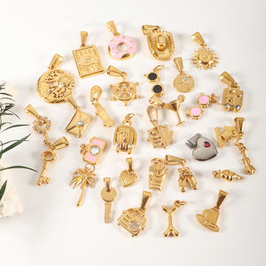 Olivia Fashion - Dijes de Acero Inoxidable, Dijes de Esmalte para Collar, Accesorios de Joyería Chapados en Oro - Product Image 1