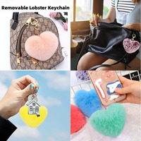 Porte-clés coeur Porte-clés pompon moelleux Porte-clés coeur peluche