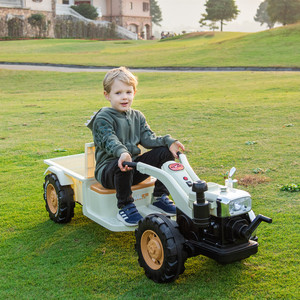 City <b>Tractor</b> Ride On Toy Electric 4 Wheel Kids Vehicle With Trailer For Outdoor Play - Product Image 6