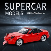 Modèle de voiture en alliage métallique Mazda MX5 1:32 avec son et lumière, fonction de recul, jouet pour enfants, vente chaude