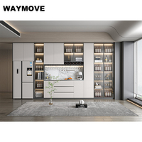 Armoire à vin moderne de luxe avec fonction de refroidissement Porte en verre Chêne massif Aluminium Bois massif Contreplaqué Maison Chaise de salle à manger Style panneau